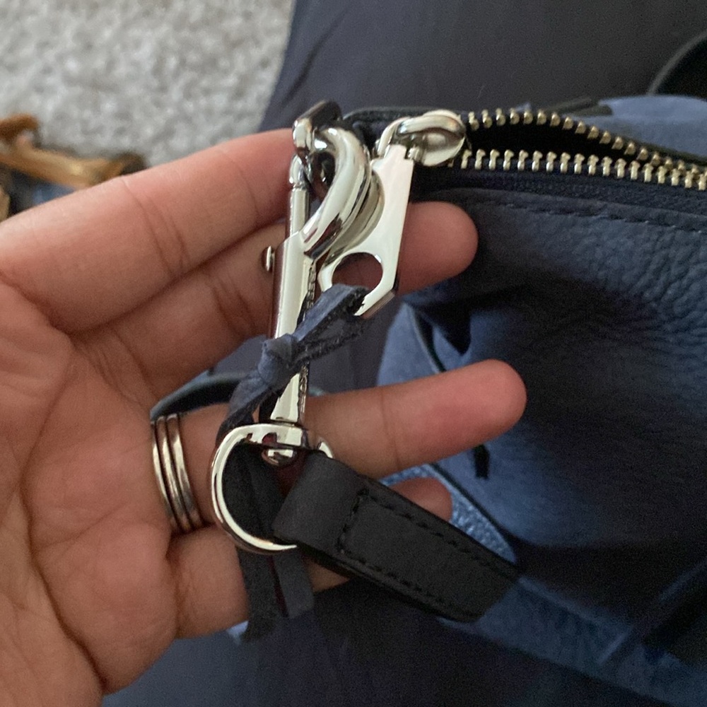 Rebecca Minkoff Navy Satchel with Silver Accents - Picture 6 of 13